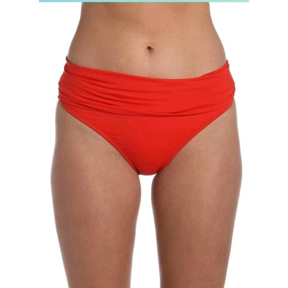 La Blanca Other - La Blanca Womens 4 Island Goddess Banded Hipster Bottoms Swimsuit Cherry Red NWT
